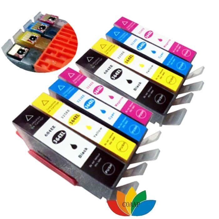 Lot De 4 Cartouches Compatibles HP 364 XL - Pour Imprimantes PhotoSmart - Couleur Cyan - Neuves