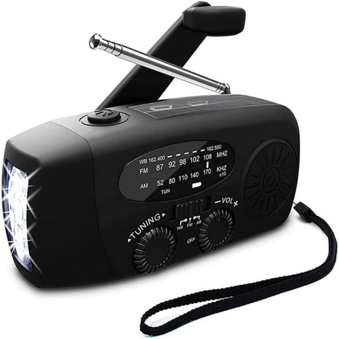 Radio Am-Fm Noaa À Manivelle, Radio D'Urgence À Énergie Solaire Avec