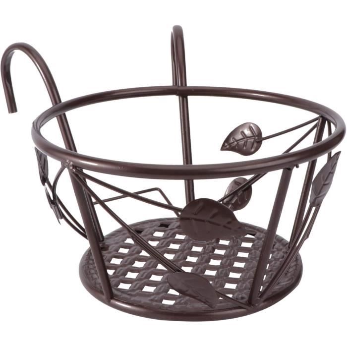 Supports à Fleurs Suspendus Pour Clôture/balcon - Lot De 4, Fer Antirouille - Porte-pots Décoratifs élégants - 9