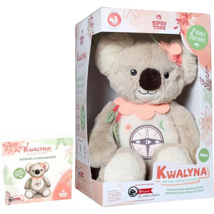 Gipsy Toys - KWALYNA - Koala conteur d’Histoires - Peluche Qui Parle Interactive -Version française - 2h de Contes Merveilleux