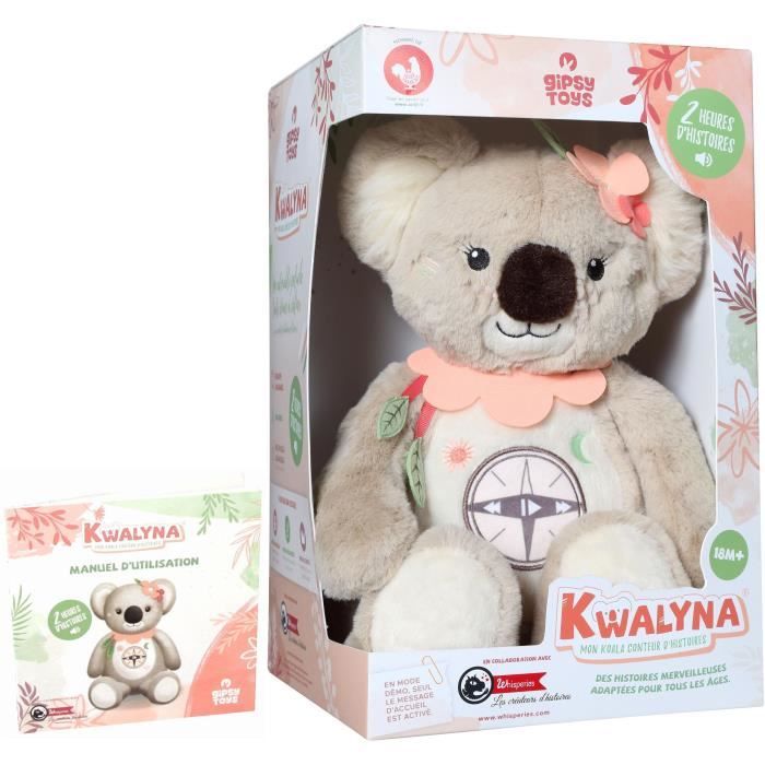 Gipsy Toys KWALYNA Koala conteur d’Histoires Peluche Qui Parle Interactive Version française 2h de Contes Merveilleux
