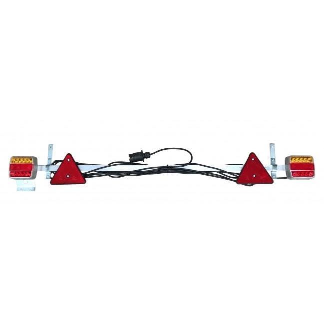 RAMPE FEUX REMORQUE AGRICOLE REGLABLE DE 1,22 M A 2,10 M - CABLE 12,5 M + LED