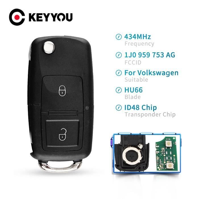 Clé Télécommande 3 Boutons Pour Honda CR-V Et Accord – Puce ID48, 433 MHz – Noir - 1