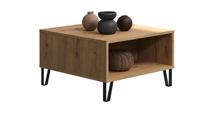 trendteam smart living table basse, corps en chêne artisan, 60 x 37 x 60 cm