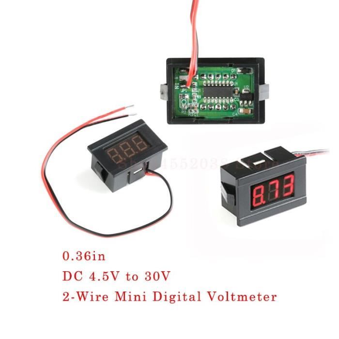 Mini Voltmètre Ampèremètre Digital DC 100V 10A - Double Affichage LED Rouge Bleu (Lot De 4)