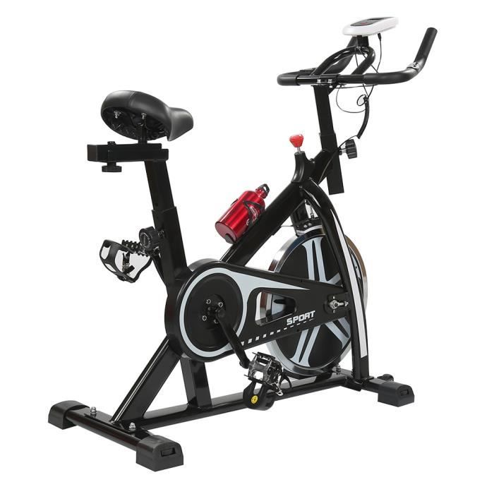AUBAYS-Vélo de Biking et spinning avec Ecran LED-8 kg de Roue-Vélo d  Appartement support max. 120KG Noir/Blanc - Cdiscount Sport