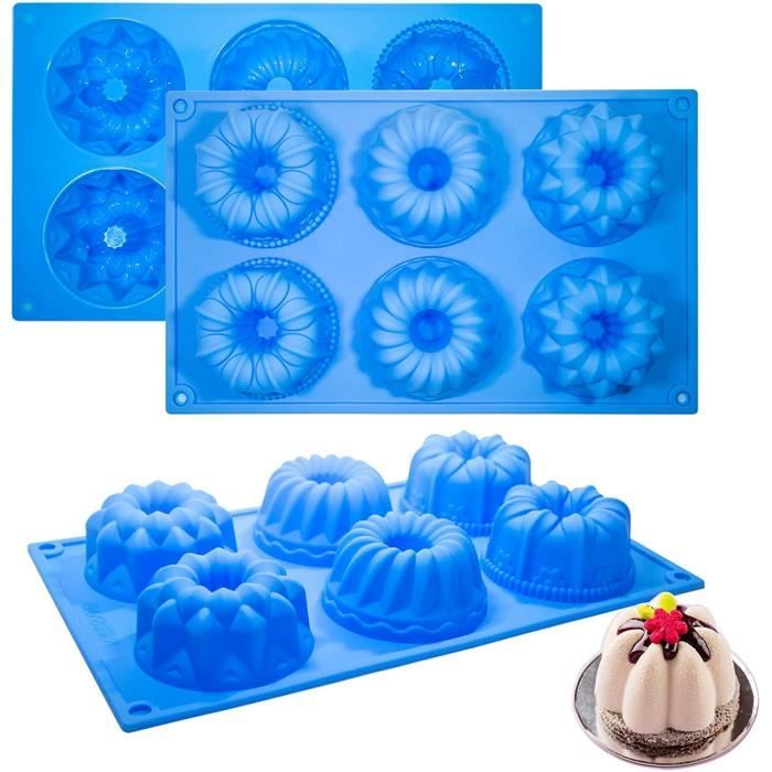 Moule A Kouglof 3 Pieces Mini Gugelhupfform En Silicone 6 Cavites Moule A Donuts Moulle Gateau Original Moules A Gateau Pour 185 Cdiscount Maison