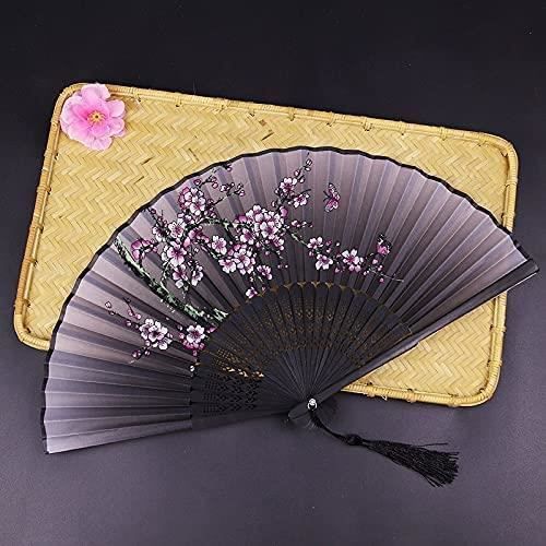 Éventail Pliant En Bambou Rétro - Danse, Décoration Ou Cadeau - 21x38 Cm Ouvert, Franges Incluses - Style Japonais