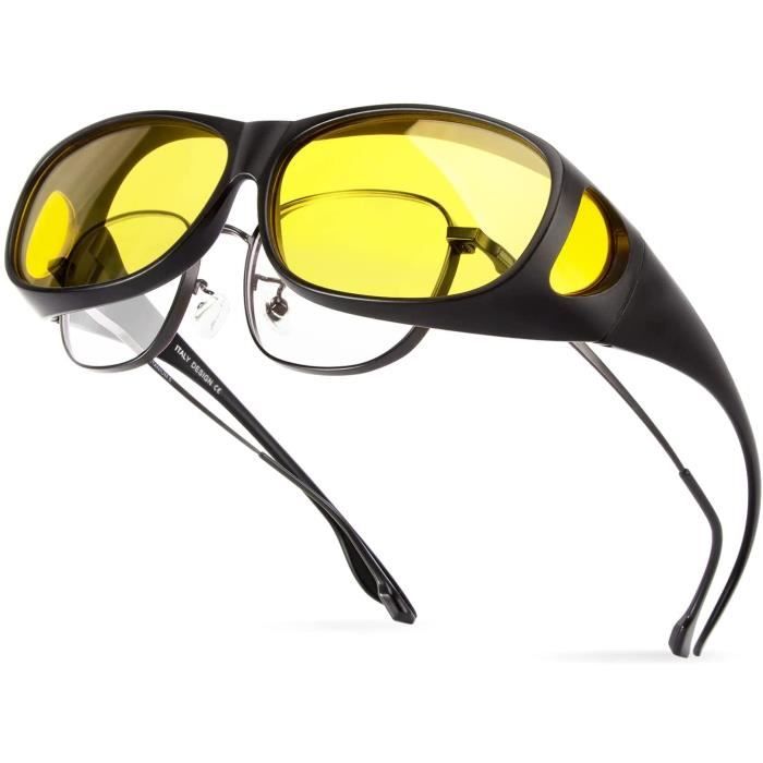 Meilleure Conduite De Nuit Avec Lunettes De Soleil - Pour Hommes Et Femmes- Lunettes De Protection Enveloppantes Lentille Jaune A44 - Achat / Vente  Lunettes De Soleil - Cdiscount