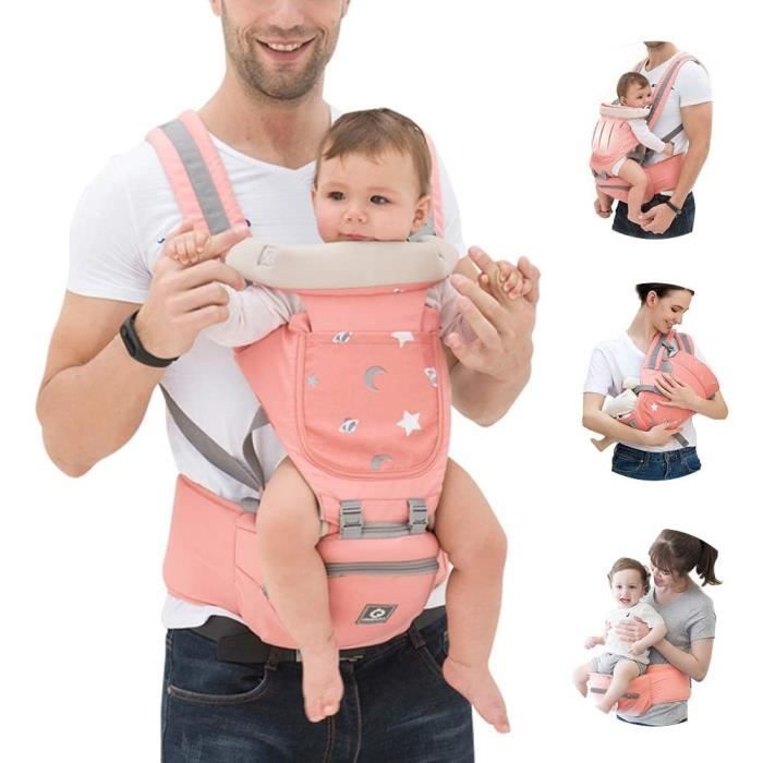 Porte bébé ergonomique avec siège de hanche coussin tête amovible, porte-bébé  nouveau né physiologique ventral et dorsal respirant - Cdiscount  Puériculture & Eveil bébé