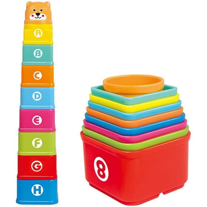 CUBE EVEIL Jouet Cubes Découvertes, Jouet à Empiler et à Emboîter pour Bébé Plus de 6 Mois, Gobelets Gigognes Jouets éducatifs, Ca