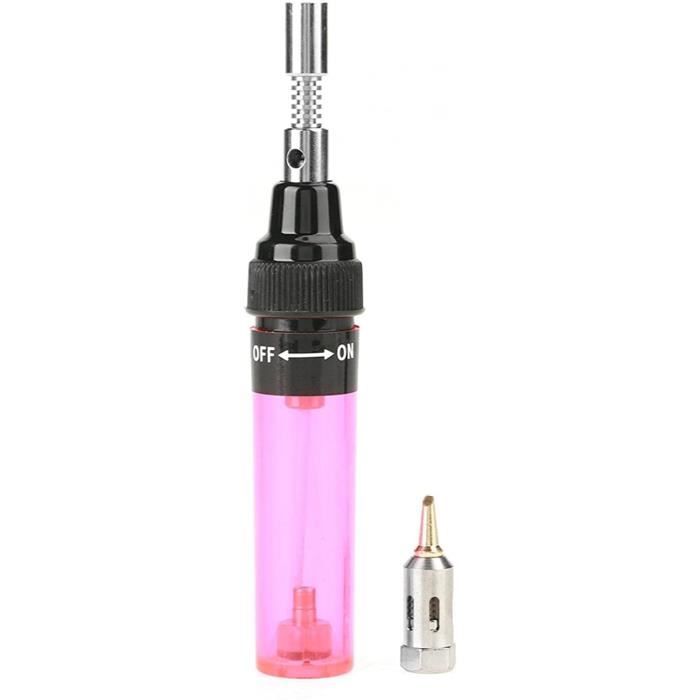 Fer à Souder au Gaz Portable, Micro-torche Mini Soudeur Torche en Forme Stylo Chauffant au Butane Outil de Soudage Pneumatique à Température Réglable