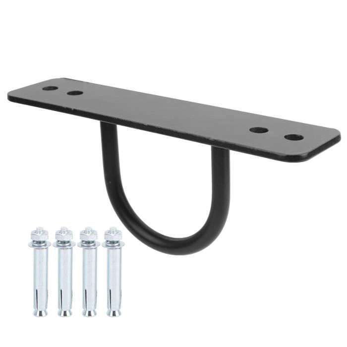 Porte-pot Suspendu En Acier Noir 33x17 Pouces – Crémaillère De Plafond Robuste Avec Crochets