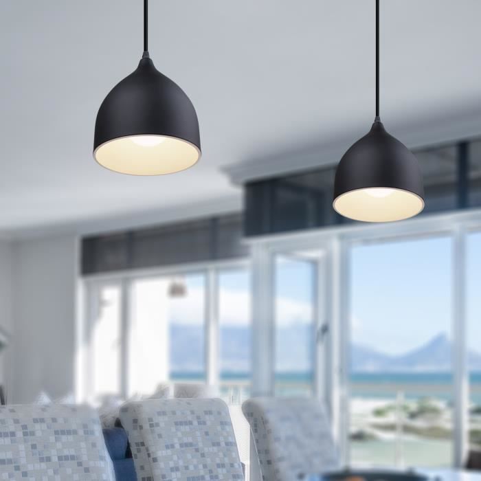 2x Suspension Luminaire E27 Avec Câble Réglable 100cm - Noir - Pour Ampoules Edison, Décoration Rétro