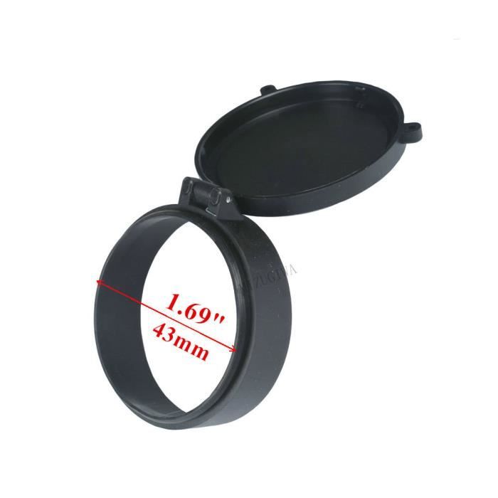 Couvercle D'Objectif Lunette De Visée Rabattable Diamètre 47mm - Protection Chasse Et Tir - Plastique Noir Résistant