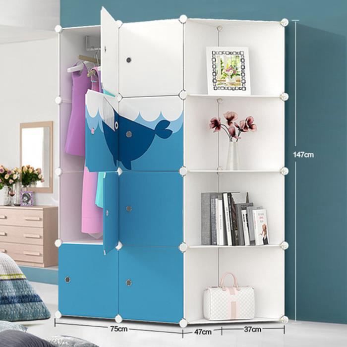Armoire Pour Enfants Resine Armoire De Vetement De Rangement Assembler La Garde Robe Simple De Dessin Anime 8 Casiers Cote Cabinet Achat Vente Armoire De Chambre Armoire Pour Enfants Resine Cdiscount