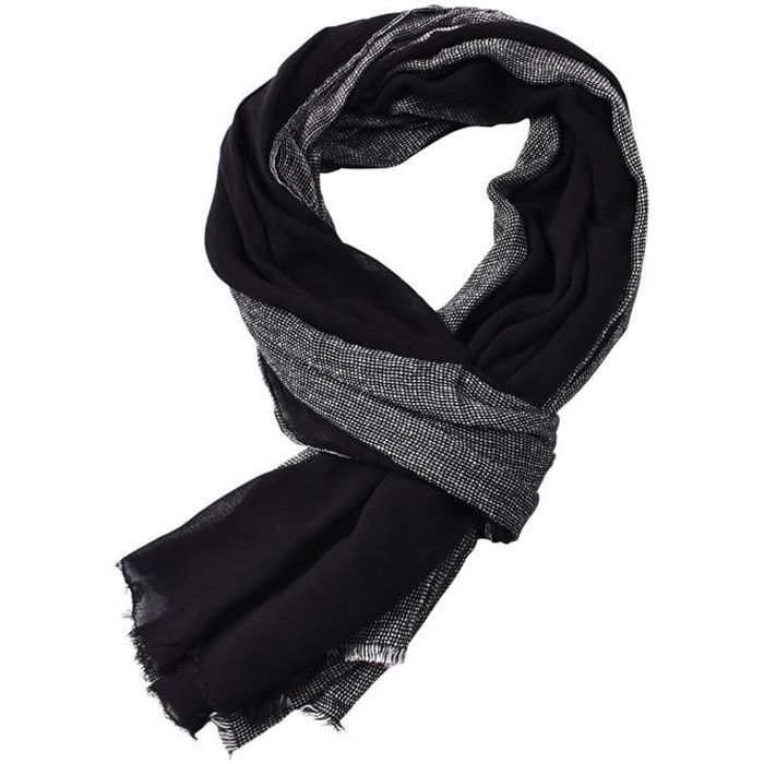 Écharpe homme châle automne et hiver couleur contrastée foulard hommes  climatisation écharpe Noir