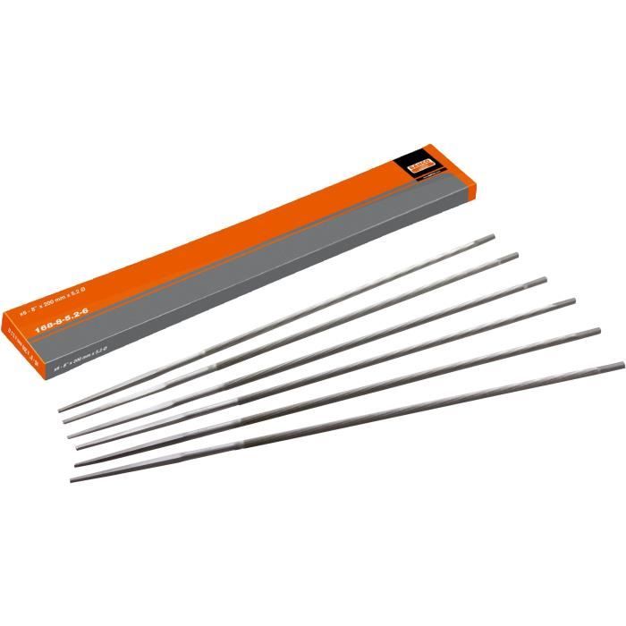Lot de 6 limes rondes pour chaîne de tronçonneuse BAHCO 5 2 mm 3 8'