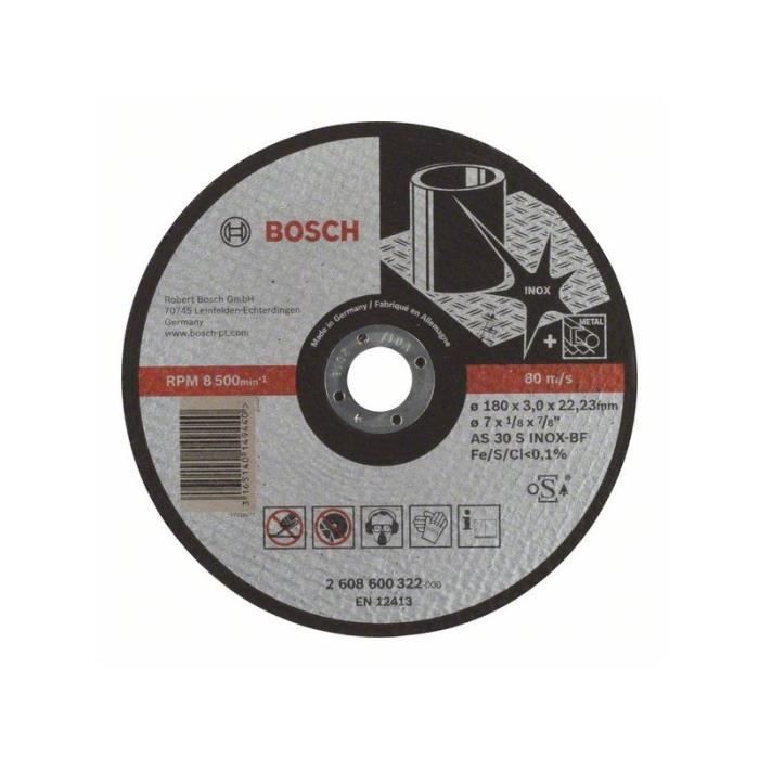 Disque à tronçonner à moyeu plat Expert for Inox AS 30 INOX BF 180 mm 22 23 mm 3 0 mm 1pc - vue 2