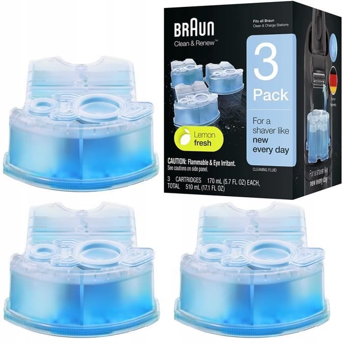 Cartouches de nettoyage pour rasoir Braun Clean&Renew 65331708 bleu 3 pièces