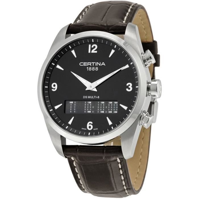 certina ds multi-8 homme 42mm bracelet cuir quartz montre c020.419.16.057.00