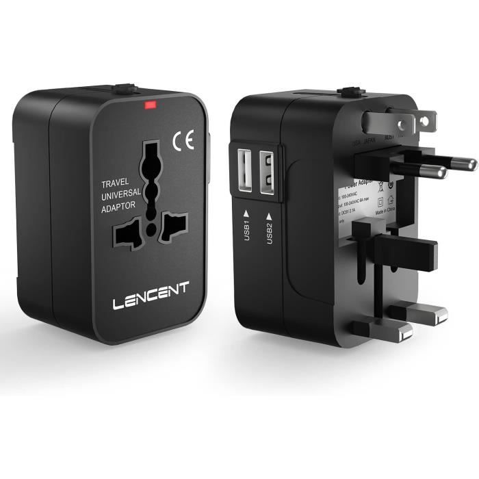 Adaptateur De Voyage USA - Prise Américaine - Prise Allemande Avec