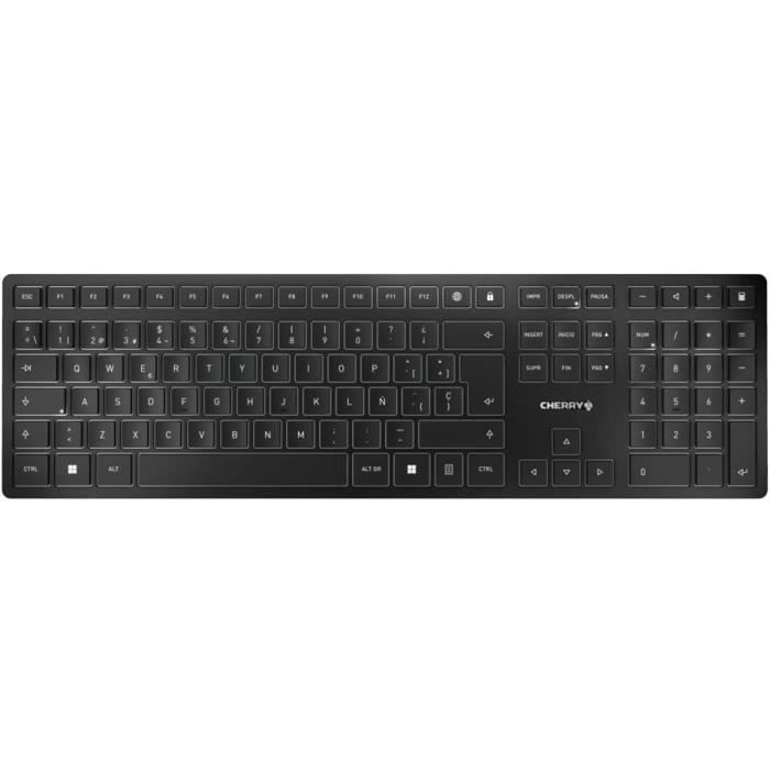Kw 9100 Slim, Clavier Sans Fil, Disposition Espagnole, Clavier Qwerty, Connexion Bluetooth Ou