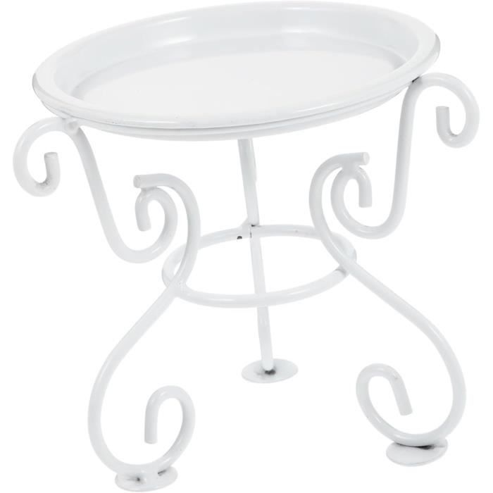 Support Pour Pot De Fleurs En Fer Forgé Noir - 23x6.5 Cm - Stable, Charge 300 Lbs - Pour Intérieur/Extérieur, Balcon