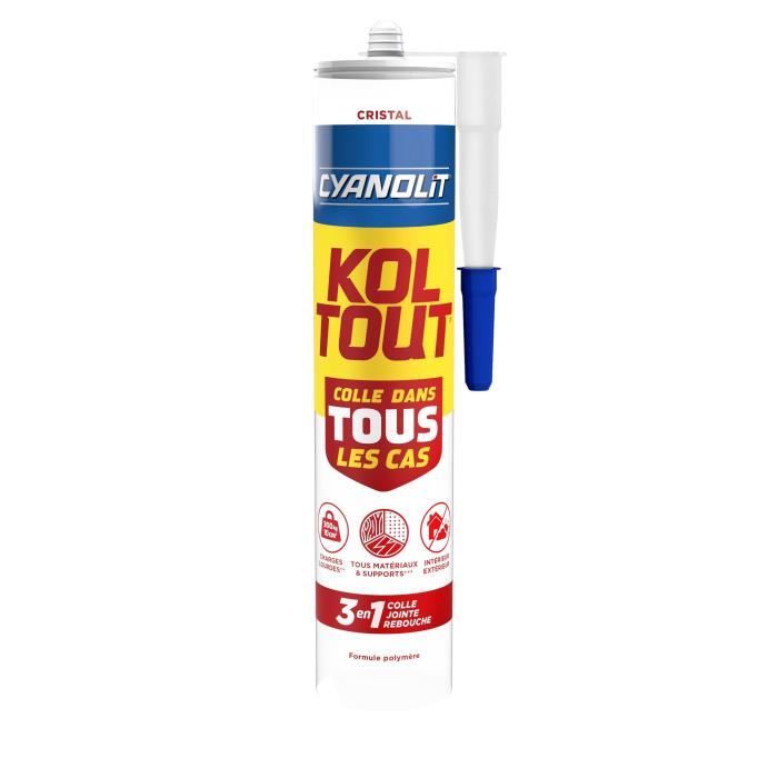 Colle de fixation et détanchéité CYANOLIT Cristal 290 ml Résistante et flexible