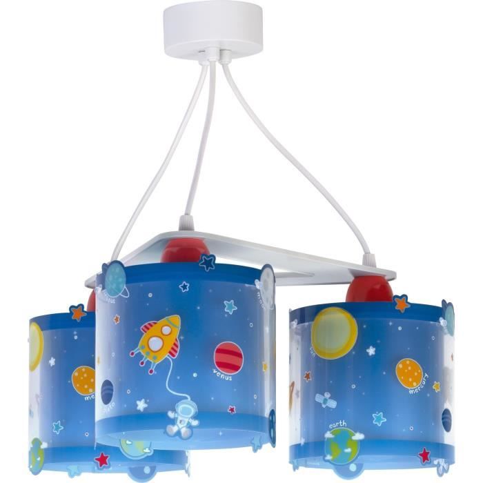 Lustre Enfant Carte Du Monde Avec Animaux - Suspension Réglable, Ambiance Douce Et éducative