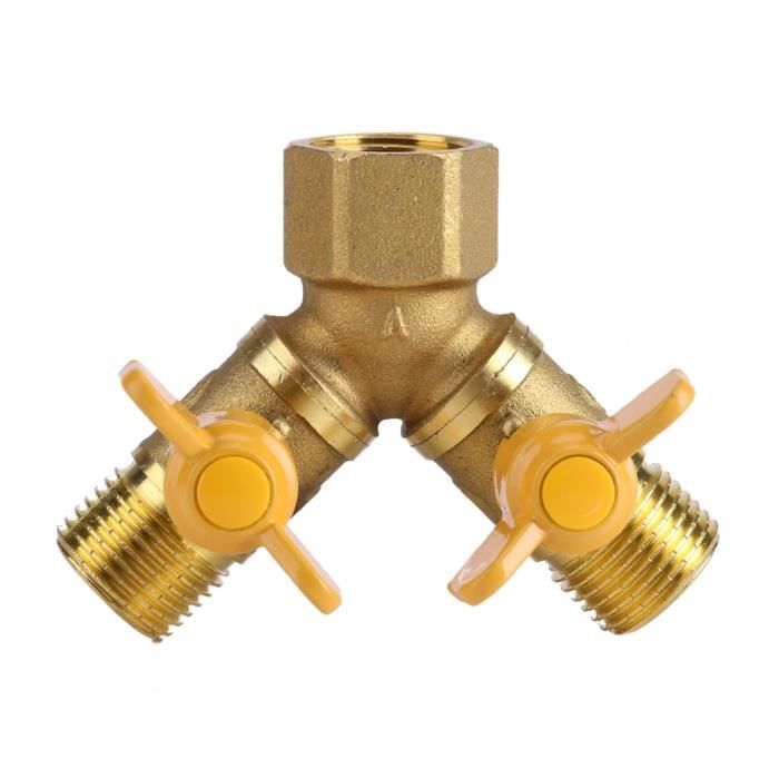 Double Prise D'Eau Avec Robinet – Raccord Valex – Pour Gonfler 2 Pneus à La Fois