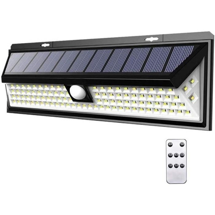 Plafonnier Solaire Intérieur-Extérieur Lampe Solaire Avec Télécommande  125Leds Éclairage Solaire Capteur Crépusculaire Étanch[H435]