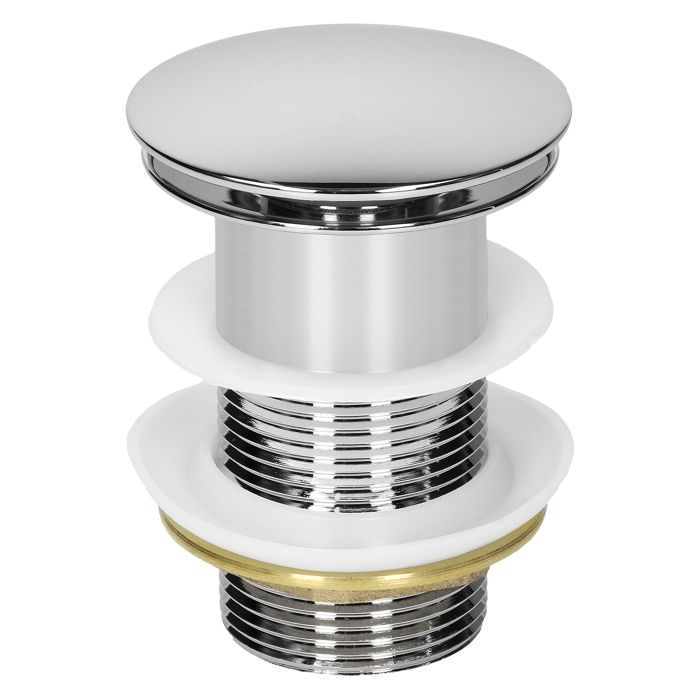 Bouchon De Lavabo Click-Clack 66mm Argent Chrome - Pop-up Évacuation, Filetage M8