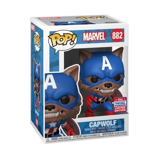 Figurine Pop! Marvel Capwolf - FUNKO - Jouet de collection - Gris