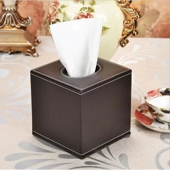 Accessoire Déco Maison élégant Boîte à Mouchoirs En Cuir PU Noir - Distributeur Élégant Pour Maison/Bureau/Voiture Accessoire Maison Design