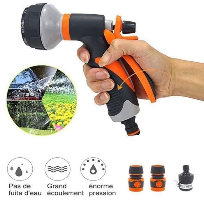 Pistolet D'arrosage Avec 9 Modes – Pulvérisateur Jardin Multifonction, Poignée Ergonomique, Pour Lavage Voiture, Plantes, Animaux