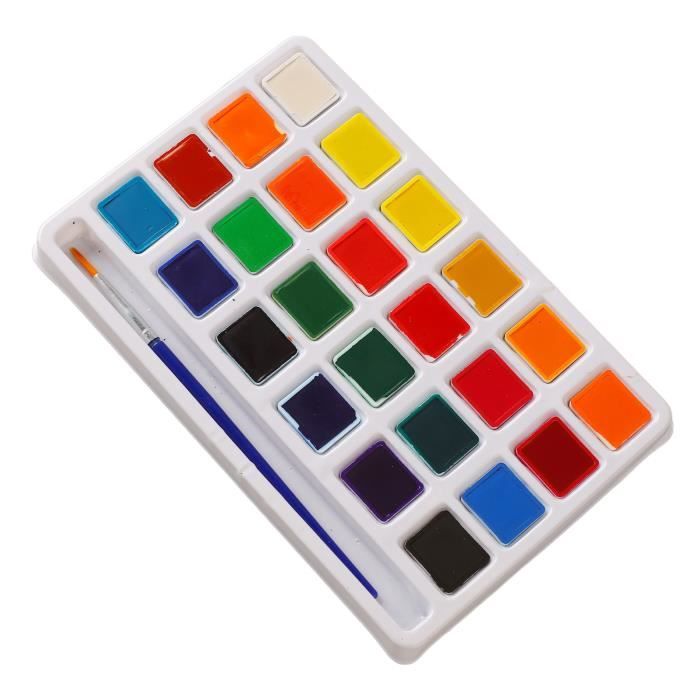 Set Aquarelle De Voyage En Bambou - Palette Pliable Avec 24 Couleurs, Carnet Et Pinceaux, Idéal Pour Artistes Nomades