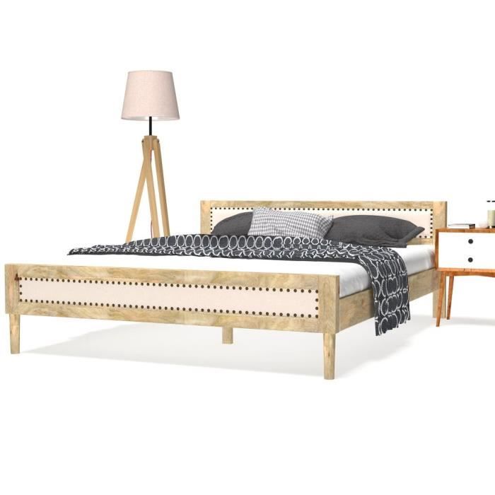 T Shell Cadres De Lit En Bois Massif De Manguier Pour Chambre Ou Dortoir 160 X 0 Cm Cdiscount Maison
