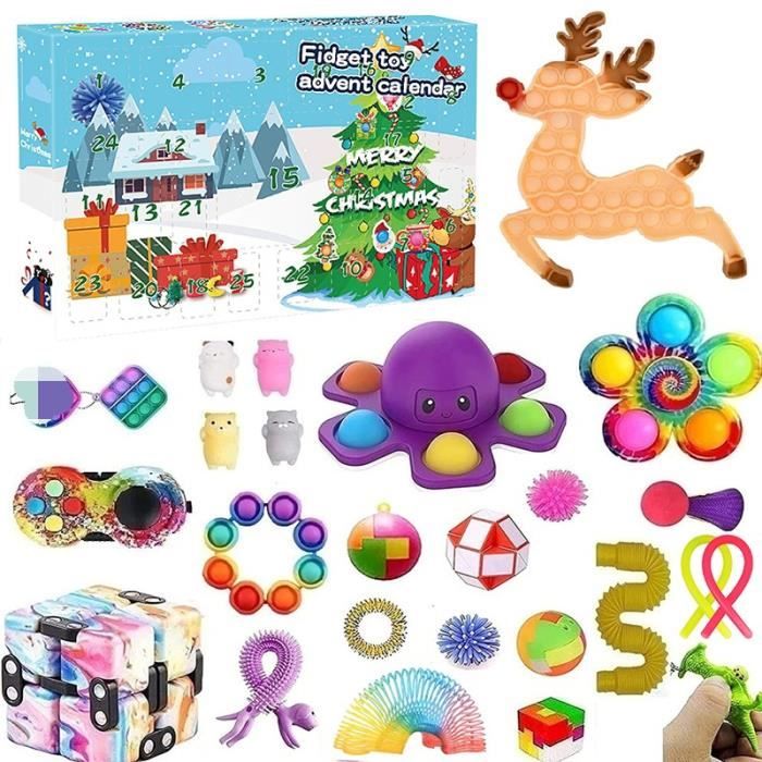 Calendrier De L'Avent Fidget 2025 – 24 Jouets Sensoriels Surprises, Pour Enfants – Le Compte à Rebours De Noël Qui Déchire !