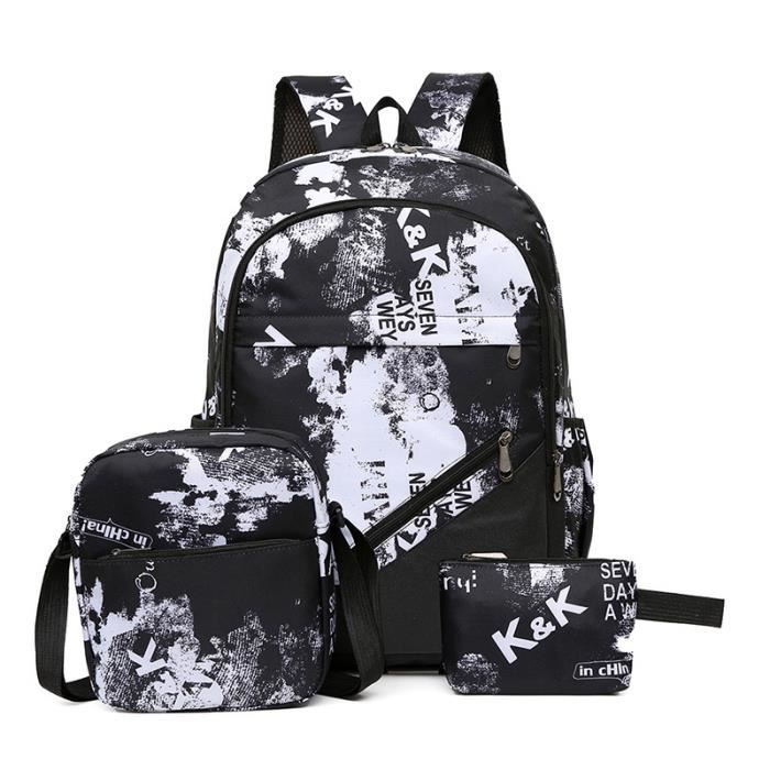 Sac à Dos Couple Grand Capacité Mode Cuir - Pour étudiants, Voyage, Quotidien, Style Décontracté, Unisexe