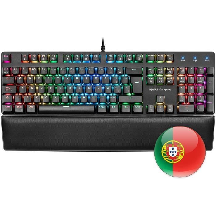Mars Gaming MK5, commutateur de clavier mécanique rouge, RGB, logiciel, repose-poignet, PT - MK5BPT