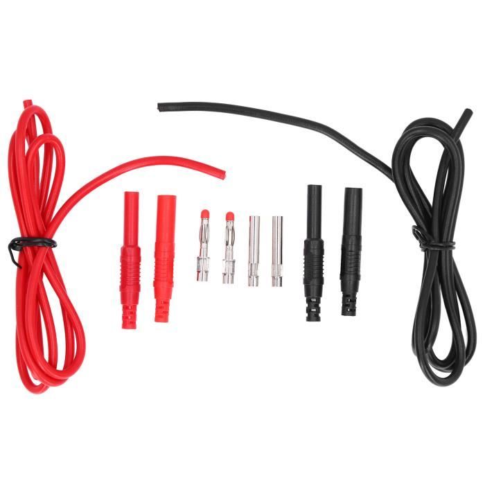 IGNPION 5pcs Cordons De Test Banane à Pinces Crocodile 3m 15A - Multimètre