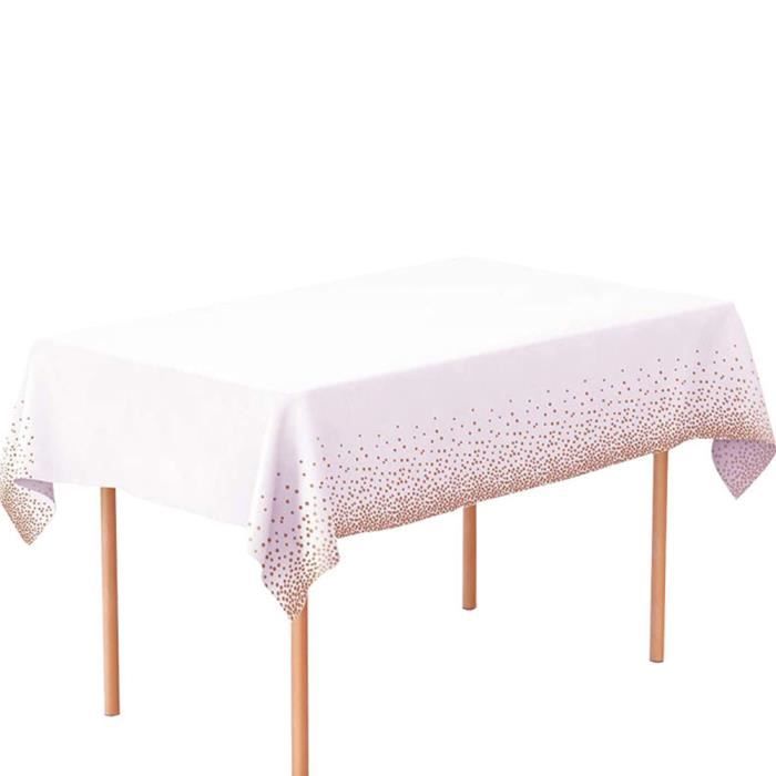 Pique-Nique fête Teruntrue Lot de 5 nappes à Pois dorés 137 x 274 cm Nappes rectangulaires en Plastique avec confettis dorés pour Anniversaire Remise des diplômes 