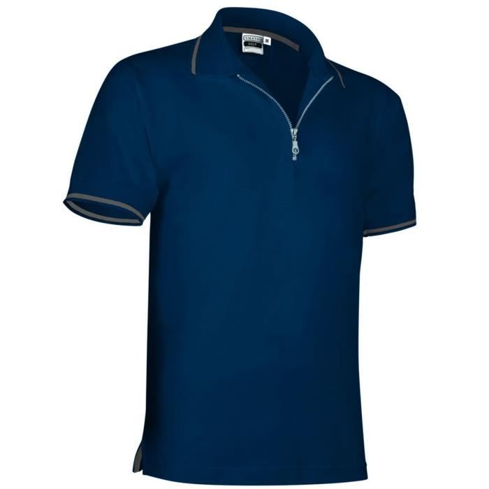 Polo homme zippé - réf GOLF - bleu marine