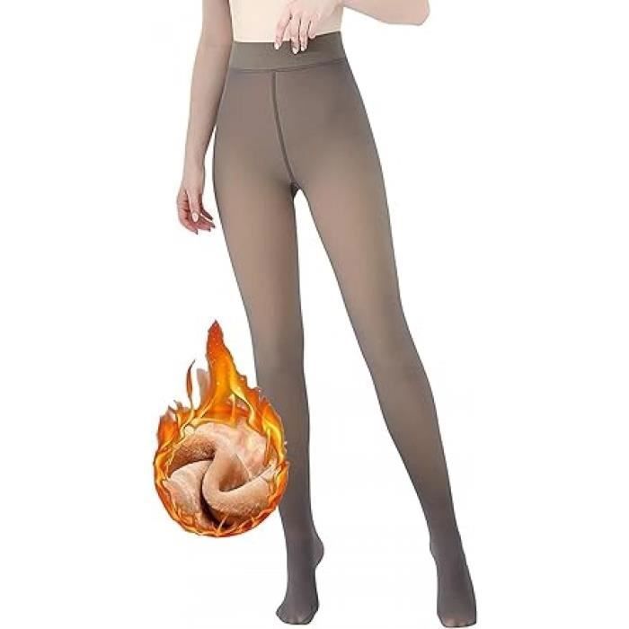 Collants thermiques pour femmes 220g Collants doubles Faux Bas en peluche translucides Pantyhose Collants chauds en polaire gary Cdiscount Sport