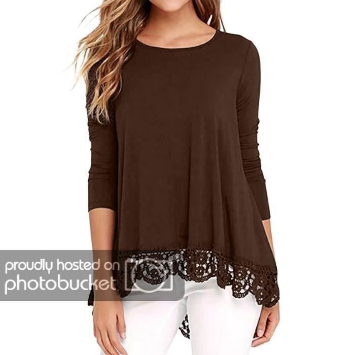 Haut Femme Taille 38 En Viscose Dentelle – Top Marron/noir, épaules Dénudées, Occasion Très Bon état