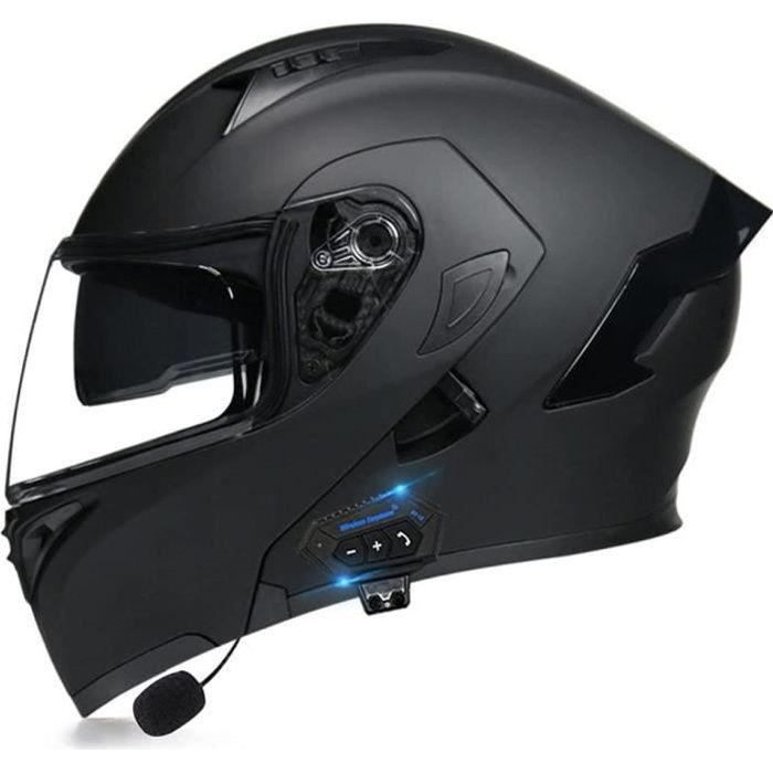 Casque Moto Modulable Bluetooth Intégré Double Visière Anti-Buée ECE Certifié Homme/Femme