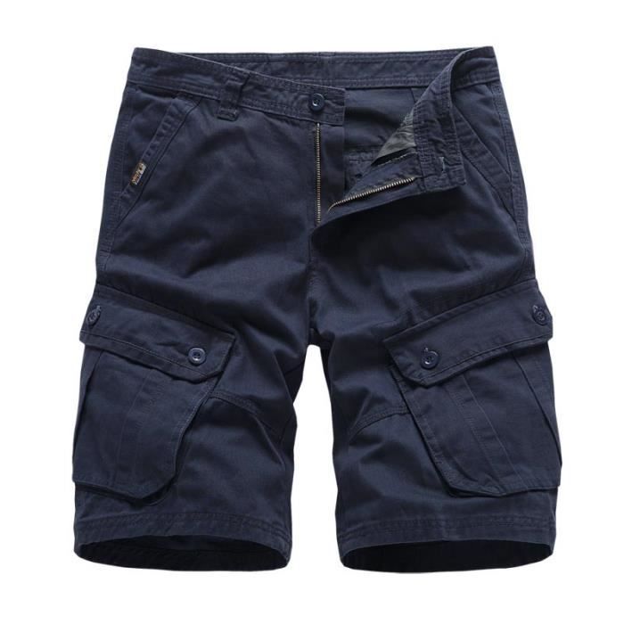 Short Cargo Homme Palmiers Vert - Jogger été Plage, Coton, Neuf Avec étiquette