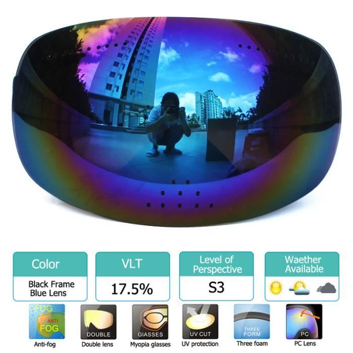 Lunettes De Ski Et Moto Anti-Poussière Homme Femme - Protection Sports D'Hiver Snowboard ABS