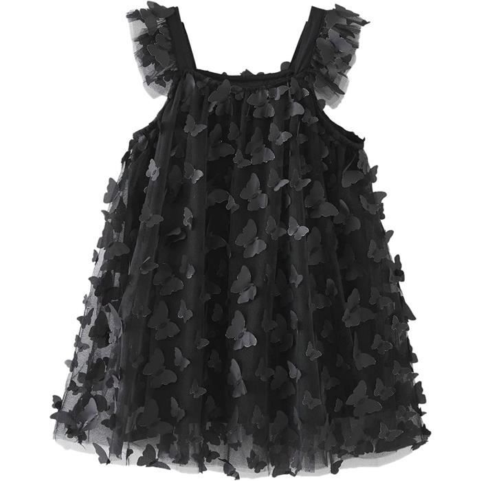 ROBE Bébé Fille Sans Manches 3D Papillon Tulle Princesse Robe De Fête De  Danse Robes Vêtements Collants Avec Fille Noir - Cdiscount Prêt-à-Porter